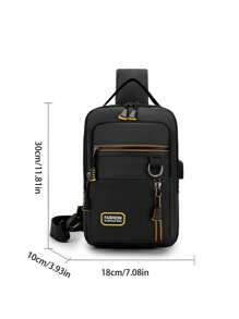 Men's Fashionable Casual Minimalist Letter Print Multi-Pocket Chest Bag, Versatile Shoulder & Crossbody Bag Purse Belt Fanny Pack Side Bags For Men - Multicolor - View 9