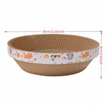 Cuenco en forma de gato, juguete alfombrilla rascadora resistente al arañado para gatos, suministros para gatos de papel corrugado, tabla rascadora redonda, nido integrado y cuenco rascador para gatos
