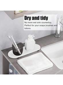 2PCS Water Absorbing Stone Tray, Fast Drying Diatomite Stone Sink Tray, Water Absorbent Diatomite Coasters, Stone Soap Tray For Kitchen Sink, Bathroom Counter Hand Soap Dish Toothbrush Holders,Storage And Organization,Toothbrush Holder,Bathroom Accessories,Bathroom Decor,Kitchen Decor