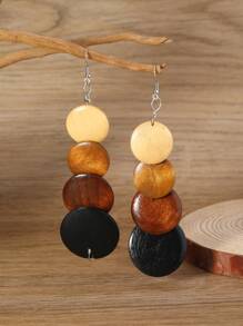 Nuovi orecchini in legno fatti a mano stile boho vintage, design vintage polivalente e alla moda