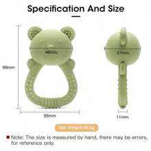 Silicone Baby Teether, Infant Teething Toys With Multiple Teething Points, Teething Stick, Rattle Toys - Multicolor - View 3