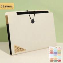 5 Layers A4 File Folder Storage Bag Test Paper Desktop Tool School Stationery Office Supplies. Piano Case With Multiple Layers Of Folders For Office Documents, Maternity Check-Up Materials, Simple And Portable.,Back To School,School Supplies