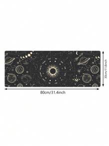 1pc New Design Mouse Pad 90x40cm Large Size Computer Keyboard Desk Pad, Beautiful And Dirt Resistant, Water-Resistant, Simple Star And Sun Design Ideal For Gaming And Office Use, Non-Slip Rubber Base