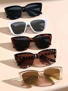 5pcs/3pcs/1pc Girls Fashion Items For Vacation And Travel, Must-Have Beach And Street Wear For Taking Photos, Personalized All-Match Large Square Frame For Girls - Multicolor - View 3