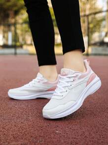Women's New Fashion Casual Breathable Mesh Patchwork Low-Top Sneakers, Anti-Slip Wear-Resistant Shock-Absorbing Lightweight Running Shoes, Suitable For Outdoor Activities