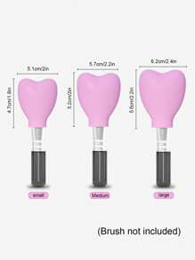 3pcs/Set Heart-Shaped Silicone Makeup Brush Protectors, Anti-Dust Storage & Protection Case, Brush Guards To Prevent Frizz,Makeup Brush Dust Protective Cover, Suitable For Travel, Vacation,Makeup Table, Dormitory,Ideal For Women, Daughters, Sisters, Teachers
