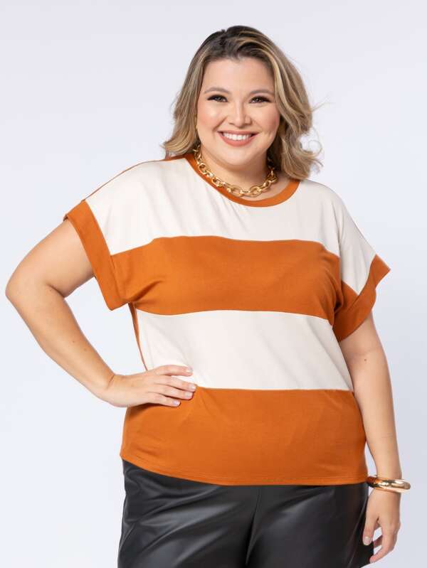 Blusa de malha meia manga premium 96% Viscose e 4% Elastano Plus Size