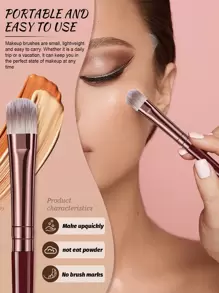 43件套化妆刷套装，包含眼影刷、眉刷、粉底刷、散粉刷、腮红刷、遮瑕刷和高光刷，采用超柔软合成毛制成，适合日常化妆、作为赠品、专业化妆刷套装使用。 - 彩色 - 查看 9