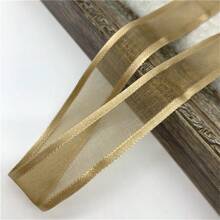 1 卷 5 码 20 毫米缎带边缘欧根纱丝带用于蝴蝶结婚礼圣诞装饰手工 DIY 礼品包装