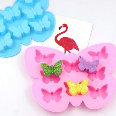 Silikonform für Schmetterlinge – Schmetterlings-Bonbonformen mit 8 Mulden, antihaftbeschichtete Schmetterlings-Eiswürfelform, Schmetterlings-Wachsschmelzformen für Seife, Pudding, Schokolade, Cut Out