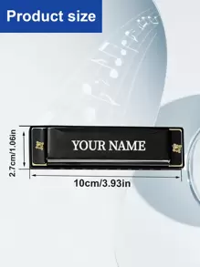 1pc Custom Engraved Blues Harmonica, 10 Hole C Key With Case, 10x2.7cm, Personalized Name Mouth Organ, For Professional Player, Beginner, Students And Gifts For Adults, And Friends - Musical Instrument Keepsake,Children's Birthday Gifts, Children's Day Gifts, Kids Gifts, Back To School,Chic Autumn,Kids,Customized Kids Growth Souvenirs,Christmas Gift Supplies - Multicolor - View 4