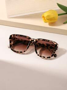 1 件女士休闲波西米亚风格方框玳瑁全框时尚眼镜，适合搭配服装和礼物