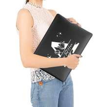 1pc Personalized Floral Pattern Laptop Sleeve/Bag, Customizable With Girl's Name, Fits 13/14/15/16 Inch Laptops, Portable Waterproof Leather Laptop Case, Shock-Absorbing, Creative And Fun Customized Notebook Laptop Bag For School, Office, Commute, Modern & Fashionable Style, Lightweight And Portable Laptop Inner Sleeve For Women/Girls - Black - View 6