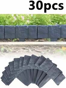 10/20/30pcs Plastic Garden Landscape Edging Decorative Border Fencing, Interlocking Lawn Lawn Stakes Home Yard Lawn Flower Bed Plant Decor