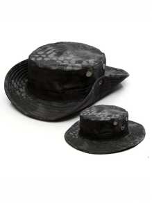 1 pieza Sombrero unisex transpirable de protección solar para montañismo al aire libre, sombrero tipo Boonie con sombreado, ventilación de aire, ala ancha de estilo vaquero para verano