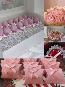 50pcs Baby Gender Reveal Party Decorations Bows, DIY Candy Boxes & Gift Boxes Decor - Multicolor - View 4