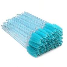 300pcs/100pcs/50pcs/10pcs Crystal Disposable Eyeliner Brushes - For Eyelash Extension, Mascara Application, Makeup Brushes (6 Mixed Colors)