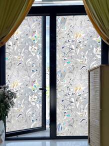 YUANYI 1 件 17.52 英寸 * 78.74 英寸静电贴窗膜、玻璃贴膜、3D 全息玻璃贴纸静电贴防偷窥膜适用于办公室和家居装饰，PVC 自粘，可重复使用！