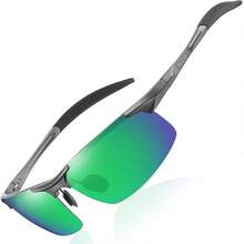 DUCO Mens Sports Polarized  UV Protection  For Men 8177s - Gunmetal Frame Revo Green Lens - View 1