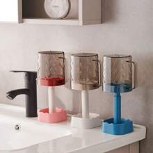 Toothbrush Holder With Toothbrush Cup/Case, Toothbrush Stand For Manual And Electric Toothbrush, Dental Storage Rack For Bathroom Countertop Home Bathroom Decor Fall Decor Back To School