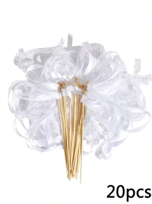 10/20PCS Lace Ribbons And Silver Bell Party Wands, Party Gifts, Ribbon Wands, Wedding Decorations, Magic Fairy Wands
