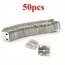 Stainless Steel Straight Angle Brackets, 90 Degree L-Shape Metal Connectors, Heavy Duty Right Angle Supports For Wooden Furniture, Suitable For Furniture And Shelf Construction, Screws Not Included