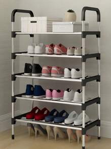 1pc Compact Metal Shoe Rack, Space Saving Shoe Organizer, Simple, Sturdy, Fashionable, Easy To Assemble And Disassemble, Portable, Suitable For Living Room, Bedroom, Entryway, Office, Home, Multi-Layer Storage, Holiday Gift - Multicolor - View 17