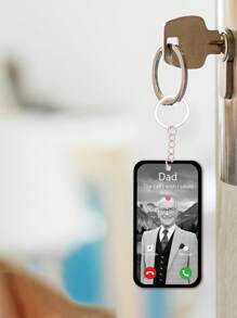 1/2Pcs The Call I Wish I Could Take Keychain - Custom Photo And Name Acrylic Keychain - Personalized The Call I Wish I Could Make Memorial Keychain With Picture, Sympathy Bereavement Gift, 8x4.3cm, Black And White/Colors, Suitable For Her/Him, Dad, Mum, Grandma, Grandpa, Family, Father's Day Gift, Mother's Day Gift, Easter Gift