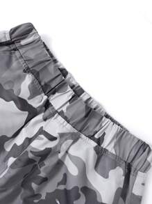 1st Jongens/Tieners Casual Camo Print Losse Cargo Broek, Multi-Zak Wijde Pijpen Broek, Buiten Oefening, Lente/Zomer/Herfst/Winter