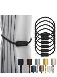 2 Pieces Retro Style Magnetic Curtain Tie-Plastic Elegant Rope Tie-Strong Magnetic Curtain Clip, Suitable For Living Room, Bedroom, Home And Office.