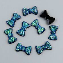 20 piezas de 1,2 x 2,1 cm Arcos de resina color AB con respaldo plano para pendientes, accesorios de joyería, envoltura de regalos, tocados, accesorios de ropa, scrapbooking, manualidades de joyería y decoración