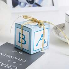 20/30pcs Wedding Gift Boxes With Ribbon - Ideal For Bride And Groom, Party Decoration And Favors, Event Party Candy Gift Boxes With Round Hang Tags And Fine Gold Glitter Ribbons