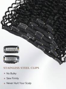 Deep Wave Clip In Hair Extensions Real Human Hair Deep Curly Clip Ins For Women 8 Pcs Brazilian Remy Human Hair Extensions With 18 Clips 100g - SNatural - View 7