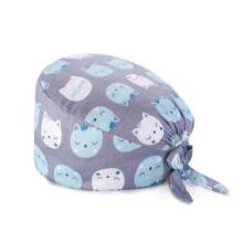 1pc Women's High Quality Polyester Material Digital Printed Heart, Floral, Animal Pattern Work Cap/Nurse Cap, Anti-Bacterial & Anti-Dust, Adjustable Drawstring Design, Suitable For Doctors, Nurses, And All Medical/Beauty/Veterinary Workers - Multicolor - View 17