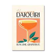 1pc Cartoon Cocktail Drinks Negroni Daiquiri Posters Retro Mojito Canvas Prints Wall Art Painting Pictures Bar Kitchen Home Decor No Frame
