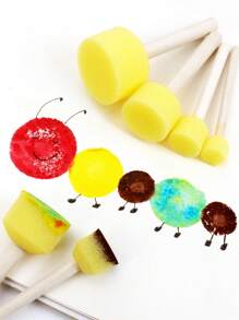 opeth 24pcs Wood Handle DIY Painting Sponge Stamp Set, Sponge Printing Drawing Kit,Back To School,School Supplies