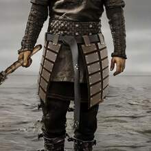 两件套中世纪人造革大腿护甲套装，复古双面腰甲配腰带，雇佣兵和骑士裙甲，适用于文艺复兴节、万圣节服装、角色扮演和LARP活动，秋季、万圣节秋冬季配饰，适合青少年、青年、男士，休闲、户外、运动、度假、毕业礼物、生日、日常穿着 - 彩色 - 查看 4