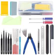 26 Piezas Kit de Herramientas para Modelismo, Reparación y Fijación Kit de Herramientas de Construcción para Modelos de Coche Avión Gundam, Hobby Building Tools Kit Maquetas de Edificios - Multicolor - Ver 1