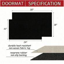 1pc 16"*24" 18"*30" Beach Shell Ocean Features Entry Door Floor MATS, Non-Slip And Washable, Suitable For Living Room And Bedroom Home Decor, Available In Various Sizes For Use In Living Rooms, Bedrooms, Kitchens, Hallways, Studies, Dining Rooms, Bathrooms, Non-Slip Mats, Offices, And Home Decorations - Black - View 7