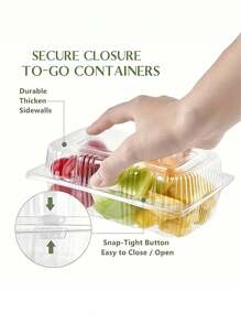 24 Piezas Contenedores de comida de plástico sólido desechables con tapa transparente, cajas bento con tapa tipo bisagra - Envases de regalo navideños, de Halloween y de San Valentín para pasteles