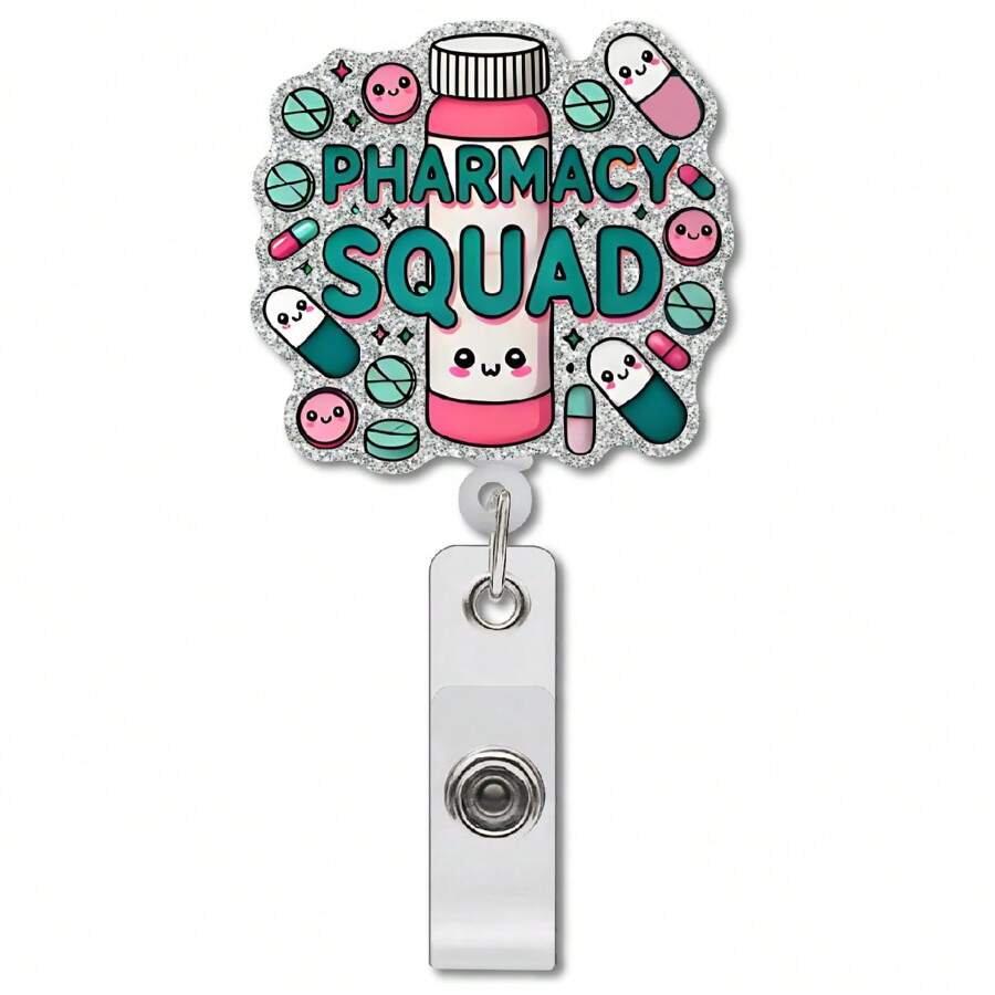 1 件闪光亚克力伸缩护士徽章 1 件有点乱，但我尽力了护士徽章身份证办公室职员护士伸缩身份证夹工作医疗徽章夹闪亮护士闪光徽章卷