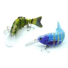 1pc Multi-Jointed Artificial Bait With Blood Slot Hook, Realistic Crankbait Fishing Lure For Bass/Trout, Fishing Gear And Accessories - Multicolor - View 6