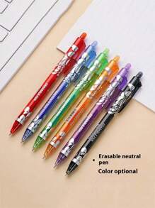 6 支按钮可擦圆珠笔，0.5 毫米混合色中性笔，办公和学校用品，圣诞节学生礼物可擦凝胶墨水圆珠笔，可填充笔，多色墨水，细笔尖带橡胶，适用于学校办公室，成人和儿童学生返校 - 彩色 - 查看 10