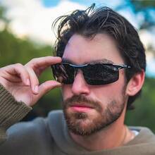 DUCO Mens Sports Polarized  UV Protection  For Men 8177s - A Black Frame Gray Lens - View 3