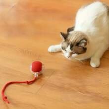 Interactive Striped Rolling Ball Cat Toy, USB Rechargeable Automatic Rotating Cat Toy, Suitable For All Breeds And Sizes Of Plastic Cat Teasing Rod, 18650 Lithium Polymer Battery, 36V Or Lower