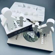 1 قالب عائلي من السيليكون -تصميم يد باليد DIY، مناسب للديكور المكتبي، صناعة الشموع، عطر السيارة، وصناعة الجبس، قابل لإعادة الاستخدام'