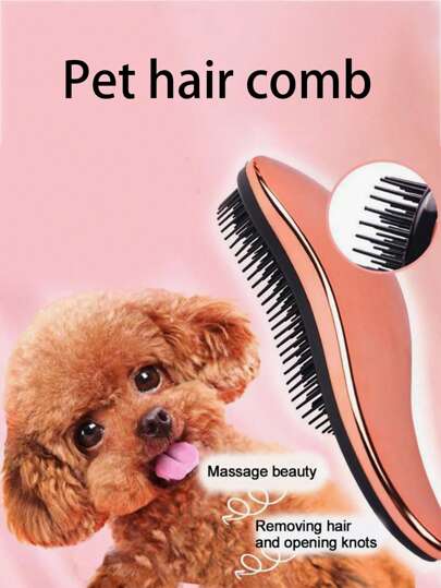 1 escova para tosa de cães de estimação, ferramenta para remoção de pelos de poodle, escova de massagem para animais de estimação, removedor de nós e nós, para cães pequenos, pelúcia, lulu da pomerânia, cor aleatória