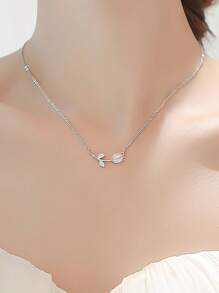 قلادة الزنبق من الفضة الإسترليني عيار 925، رائعة وخفيفة بطراز طبيعي أنيق وفريد بتصميم زهري، للنساء