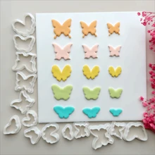 3pcs Butterfly Shaped Soft Clay Earring Mold Pendant DIY Craft Tools - White - View 1