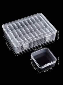 30pcs/Set 5.5cm Small Square PP Transparent Plastic Storage Boxes, Suitable For Storing Jewelry, Cosmetics, Nail Art, DIY Crafts And Other Small Items